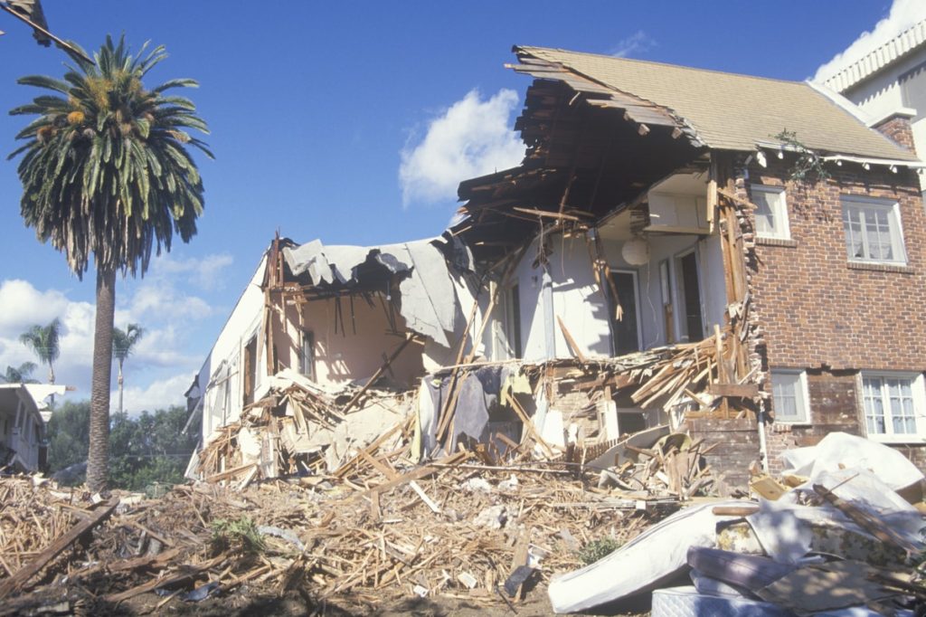 house damaged by Northridge earthquake